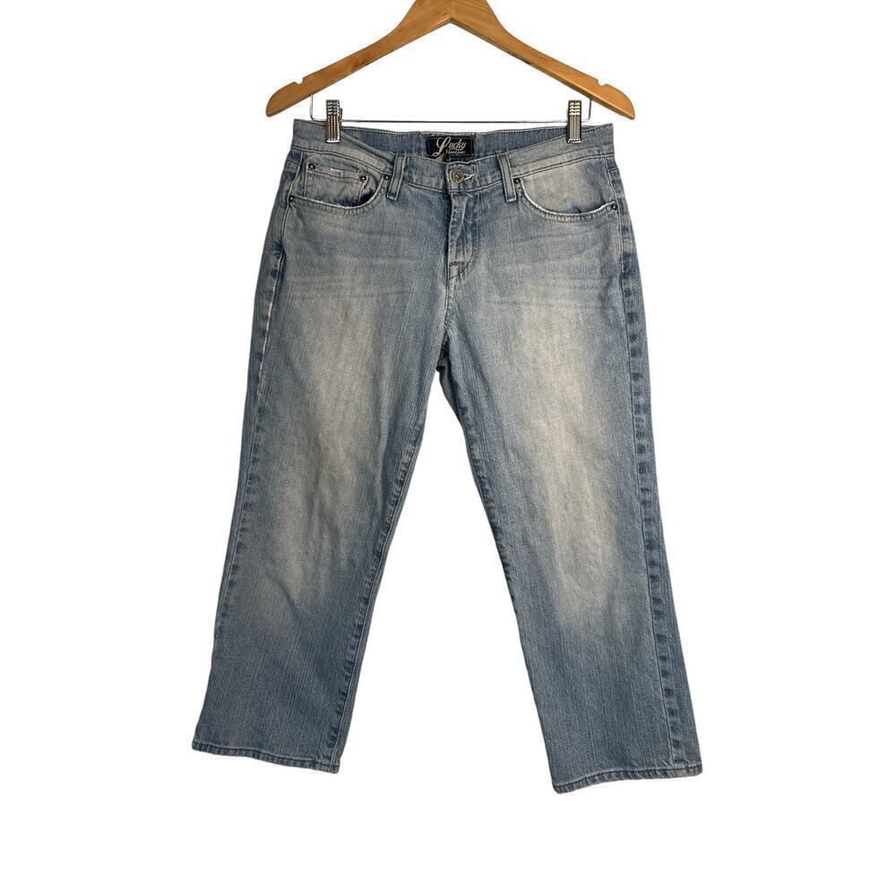 Lucky Brand by Gene Montesano Women's Classic Rider Crop Denim Jeans Size 8 Blue